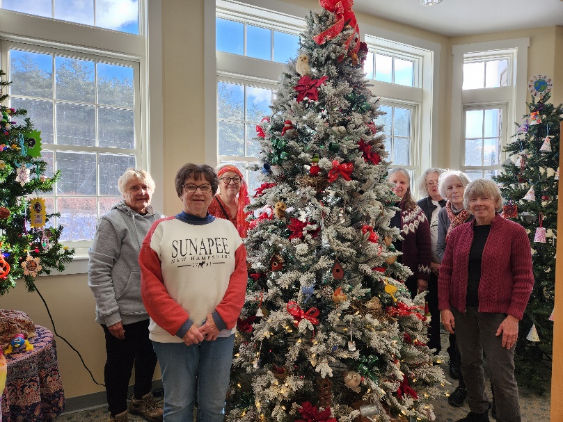 Sunapee Gardeners was one the winner of the best non-profit in the 3rd Annual Festival of Trees at Abbott Library. The ladies decorated their beautiful tree with a variety of birds, bows, bird houses and ornaments! It truly demonstrated a lovely, traditional styled tree!